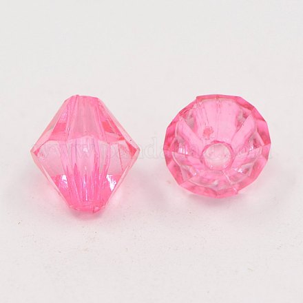 Faceted Bicone Transparent Acrylic Beads DBB14MM09-1