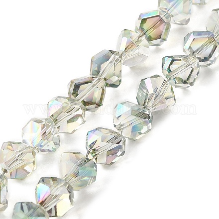 Transparentes perles de verre de galvanoplastie brins EGLA-I017-04-FR01-1