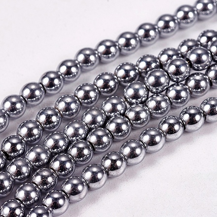 Chapelets de perles en hématite synthétique sans magnétiques G-J169A-3mm-02-1