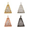 4Pcs 4 Colors Brass Micro Pave Cubic Zirconia Tube Bails, Triangle, Mixed Color, 11.5x7.5x6mm, Hole: 1mm, Inner Diameter: 6.5x3.5mm, 1pc/color
