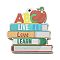 Wood Pendant, Teachers' Day Theme, Book, 45x43.5x2.5mm, Hole: 2mm