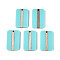 Opaque Resin & Wood Pendants, Rectangle, Medium Turquoise, 32.2~32.7x20.2x3.1~3.8mm, Hole: 2mm