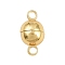 Brass Magnetic Clasp, Round, Rack Plating, Long-Lasting Plated, Lead Free & Cadmium Free, Real 18K Gold Plated, 11.5x6x6mm, Hole: 1.7mm
