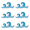 GORGECRAFT 20Pcs Embroidered Patches Light Blue Sea Wave pattern Back Adhesive Sew On Applique for DIY Clothes Dress Hat Pants Sewing Embellishments Craft Decoration Supplies