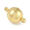 Rack Plating Brass Magnetic Clasps, with Loops, Cadmium Free & Lead Free, Long-Lasting Plated, Round, Real 18K Gold Plated, 16x9.5x9.5mm, Hole: 1.6mm