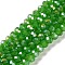 Baking Electroplate Glass Beads Strands, AB Color, Faceted, Rondelle, Green, 8x6mm, Hole: 1mm, about 60~62pcs/strand, 15.75''(39~40cm)