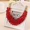 Alloy Bib Neckalces for Women, with Faceted Resin Round Beads, Gold, Red, 17.72 inch(45cm)