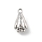 Brass Micro Pave Cubic Zirconia Pendants, Hollow Tulip Charms, Platinum, 13x7x7mm, Hole: 1.2mm