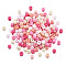 Opaque Glass Round Seed Beads, Mixed Colors, Hot Pink, 4~4.5x3~4mm, Hole: 1.4mm, about 2453pcs/bag