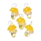 Handmade Lampwork Pendants, Bumpy, Mushroom, Gold, 24.5~29.5x15~18.5mm, Hole: 2~5mm