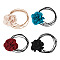 4Pcs 4 Colors Cloth Flower Collar Choker Necklace for Women Bride Wedding Party, Mixed Color, Inner Diameter: 2.24~2.46 inch(5.7~6.25cm), 1Pc/color