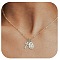 Cross Virgin Mary Brass Pendant Necklaces for Women, Platinum, 15.75 inch(40cm)
