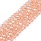 Electroplate Glass Beads Strands, Pearl Luster Plated, Faceted, Rondelle, Dark Salmon, 3.5~3.8x3mm, Hole: 0.4mm, about 105~110pcs/strand, 29~31cm