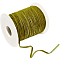 Polyester Cord, Velvet Coverd, for Bowknot, Gift Decoration, Dark Green, 3~4x0.5mm, about 50.03 Yards(45.75m)/Roll