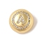 Rack Plating Brass & Cubic Zirconia Pendants, Cadmium Free & Lead Free, Long-Lasting Plated, Flat Round with Letter, Letter A, 13x7mm, Hole: 4x3mm
