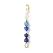 Faceted Round Natural Quartz Crystal & Lapis Lazuli & Kyanite Beaded Connector Charms, with Brass and 304 Stainless Steel Findings, Golden, 26.5x3.5mm, Hole: 1.8mm