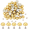 200Pcs Plastic Buttons, Half Round, Gold, 10x5mm