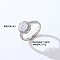 Fashionable Unisex Brass Micro Pave Clear Cubic Zirconia Solitaire Ring, Adjustable Rings, Platinum, Inner Diameter: 18mm