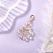 Star Copper Wire Wrapped Synthetic Moonstone Pendant Decorations, Lobster Claw Clasps Charms for Bag Ornaments, Clear, 43mm