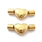 Ion Plating(IP) 304 Stainless Steel European Clasps, Golden, Heart, 24x10.5x7mm