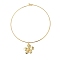 Brass Charm Necklace, Lead Free & Cadmium Free, Real 18K Gold Plated, Real 18K Gold Plated, 7-7/8 inch(20cm)