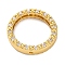 Rack Plating Brass with Cubic Zirconia Bead Frame, Cadmium Free & Lead Free, Long-Lasting Plated, Round Ring, Real 18K Gold Plated, 20x4.5mm, Hole: 1mm