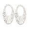 Non-Tarnish 304 Stainless Steel Pendants, Textured, Oval Charm, Stainless Steel Color, 40x21x2mm, Hole: 23x13mm