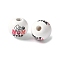 Mother's Day Theme Printed Wood European Beads, Large Hole Beads, Round, Best Mom Ever, Word, 16.5x14.5mm, Hole: 4mm