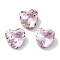 Glass Rhinestone Cabochons, Point Back & Back Plated, Faceted, Heart, Light Peach, 10x10x5mm