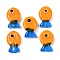 Handmade Lampwork Beads, Fish, Dark Orange, 19~19.5x12x8.5mm, Hole: 1.2~1.8mm