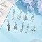 Musical Note Tibetan Style Zinc Alloy Pendant Decorations, with Zinc Alloy Lobster Claw Clasps, Mixed Shapes, 25.5~44mm