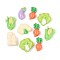 Vegetables Theme Opaque Resin Cabochons, Mixed Shapes, Mixed Color, 7.2~10x4~9.5x3~4mm