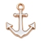 Alloy Pendants, with Enamel, Navy Style Charms, Anchor & Helm, 18x14.5x1.5mm, Hole: 1.8mm