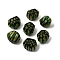Handmade Millefiori Glass Beads, Nuggets, Faceted, Dark Green, 21~22x17~18x17~18mm, Hole: 1mm