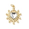 Heart Brass Pendants, with Resin, Cadmium Free & Lead Free, Real 18K Gold Plated, with Jump Ring, Clear, 25x19x5mm, Hole: 1mm