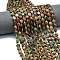 Natural Picasso Stone/Polychrome Jasper Beads Strands, Faceted Hexagonal Cut, Flat Round, with Seed Beads, 8~8.5x5mm, Hole: 0.8mm, about 36pcs/strand, 15.16''~15.24''(38.5~38.7cm)