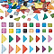 240Pcs 2 Style Transparent Glass Cabochons, Mosaic Tiles, for Home Decoration or DIY Crafts, Mixed Shapes, Colorful, 120pcs/style