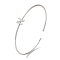 Rack Plating Brass Micro Pave Clear Cubic Zirconia Letter Open Cuff Bangles, Torque Bangles for Women, Platinum, Lead Free & Cadmium Free, Letter N, Inner Diameter: 1-7/8x2-1/4 inch(4.8x5.8cm)