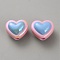 Opaque Acrylic Beads, Heart, Light Sky Blue, 15x17.5x12mm, Hole: 3mm