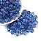 Picasso Transparent Glass Beads, Pumpkin, Royal Blue, 8.5~9mm, Hole: 0.9~1.2mm, About 750pcs/pound