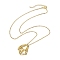 Crystal Stone Cage Pendant Necklaces, 304 Stainless Steel Cable Chain Necklaces, Golden, 19.57 inch(49.7cm)