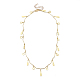 Brass Curved Bar Link Chain Necklaces X-NJEW-JN03072-1