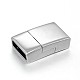 Rectangle 304 Stainless Steel Magnetic Clasps with Glue-in Ends STAS-D059-20-1