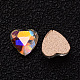 Faceted Heart K9 Glass Rhinestone Cabochons EGLA-O007-07-2
