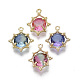 Faceted Two-Tone Glass Pendants GLAA-T020-15-1