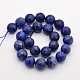 Faceted Round Natural Lapis Lazuli Beads Strands G-E302-081-16mm-2