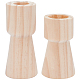 GORGECRAFT 2 Size Unfinished Wooden Candlesticks Wood Holders Rustic Pillar Cup Stands Candlesticks 4/5 Inch Hole Classics for Home Wedding Decorations AJEW-GF0004-05A-1