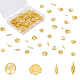 Olycraft 合金カボション  中空  女性のためのネイルアートの装飾アクセサリー  混合図形  ゴールドカラー  144個/箱 MRMJ-OC0001-25G-1