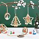 Gorgecraft 6pcs6スタイル木製クリスマスオーナメント  ロープで装飾をぶら下げ木の休日  混合図形  ミックスカラー  1個/スタイル WOOD-GF0001-51-5