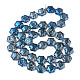電気メッキガラスビーズセット  パール光沢メッキ  花  スチールブルー  16x14.5x7.5mm  穴：1mm  約40個/連  24.80インチ（63cm） EGLA-N008-018-C02-2